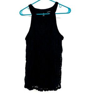Torrid size 00 medium black lace tank top keyhole back‎ lined
